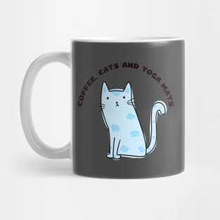 Coffee cats and yoga mats funny yoga and cat drawing Mug